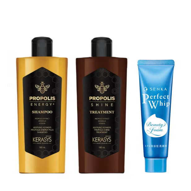 Kerasys - Propolis Shine Shampoo + Tratamento 180ml + Grátis SENKA Perfect Whip Espuma Fac... Kerasys - Propolis Shine Shampoo + Tratamento 180ml + Grátis SENKA Perfect Whip Espuma Fac...