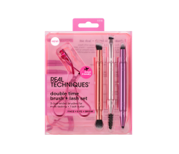 Real Techniques - Double Time Brush + Lash Set - Pincéis Duplos e Curvador de Cílios