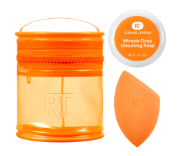 Real Techniques - Miracle Blend + Cleanse Set - Esponja, Sabonete, Estojo