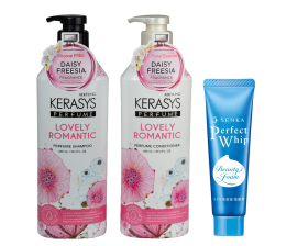 Kerasys Perfume Lovely Romantic Shampoo + Condicionador 600ml (Grátis SENKA - Perfect Whip A 50g)