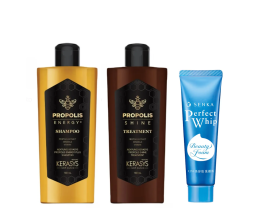 Kerasys - Propolis Shine Shampoo + Tratamento 180ml + Grátis SENKA Perfect Whip Espuma Facial 50g